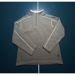 KUHL Alfpaca Fleece Pullover 1/4 Zip Sweater Men's XL Tan‎ Brown Warm Outdoor